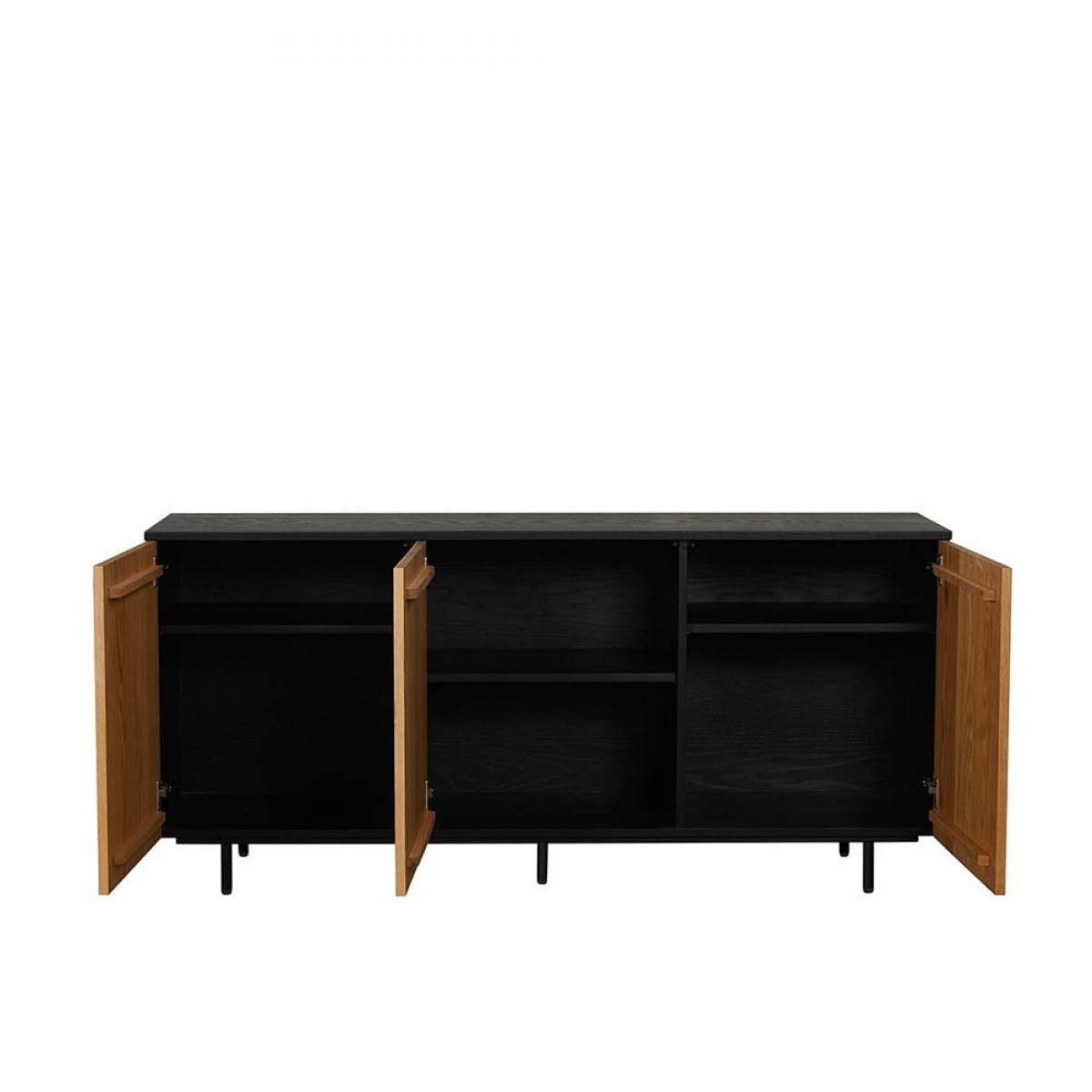 Sideboard Aline Black/Natural Oak 160 cm