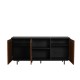 Dressoir Aline Zwart/Rustiek Eiken 160 cm