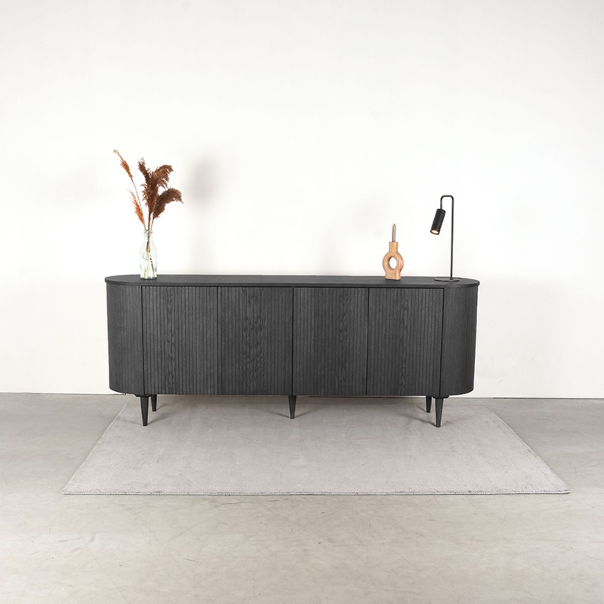 Dressoir Besta Zwart Eiken 220 cm