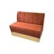 Luxury Upholstered Restaurant Bench Clara luxury restaurant bench in terracotta upholstery with vertical channelled backrest and matte gold HPL base