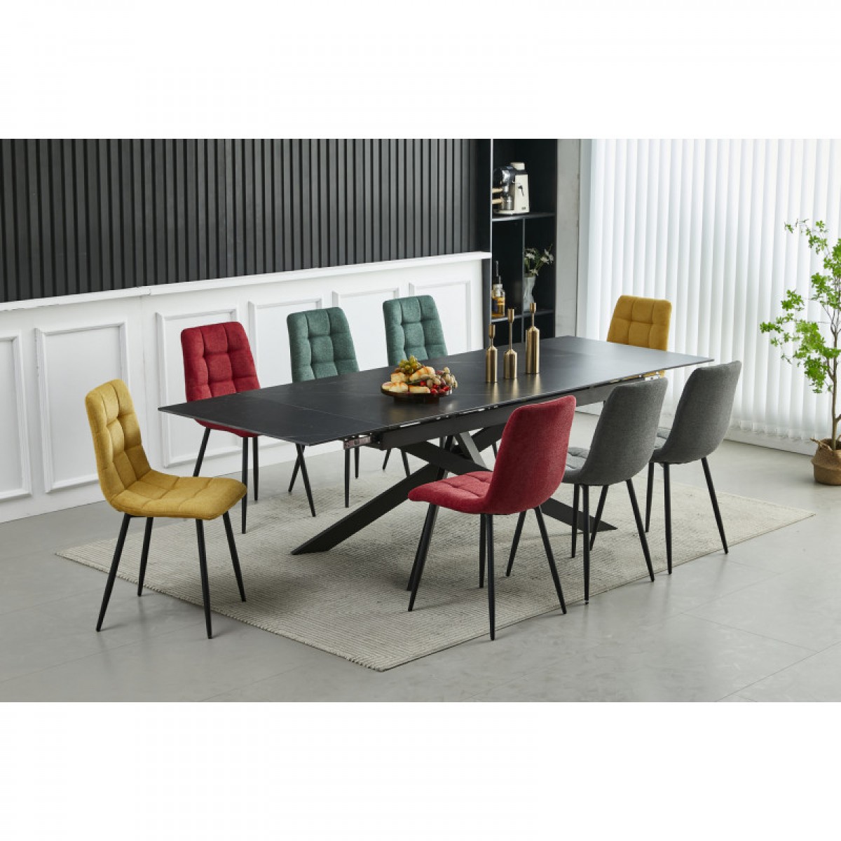 Chair Restaurant Cafe Bar And Horeca - Beny Fabric Green