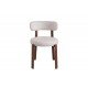 Chair Restaurant Cafe Bar And Horeca - CANNAS Beige / Walnut-colored leg Chair Restaurant Cafe Bar And Horeca - CANNAS Beige / Walnut-colored leg