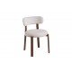 Chair Restaurant Cafe Bar And Horeca - CANNAS Beige / Walnut-colored leg Chair Restaurant Cafe Bar And Horeca - CANNAS Beige / Walnut-colored leg