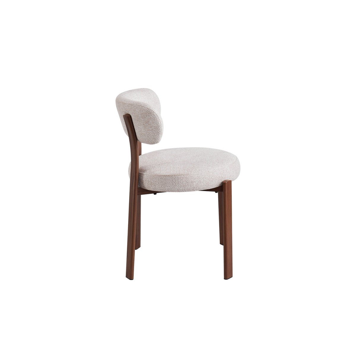 Chair Restaurant Cafe Bar And Horeca - CANNAS Beige / Walnut-colored leg Chair Restaurant Cafe Bar And Horeca - CANNAS Beige / Walnut-colored leg