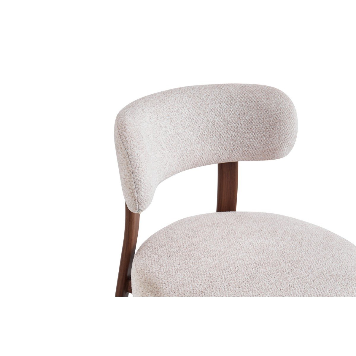 Chair Restaurant Cafe Bar And Horeca - CANNAS Beige / Walnut-colored leg Chair Restaurant Cafe Bar And Horeca - CANNAS Beige / Walnut-colored leg