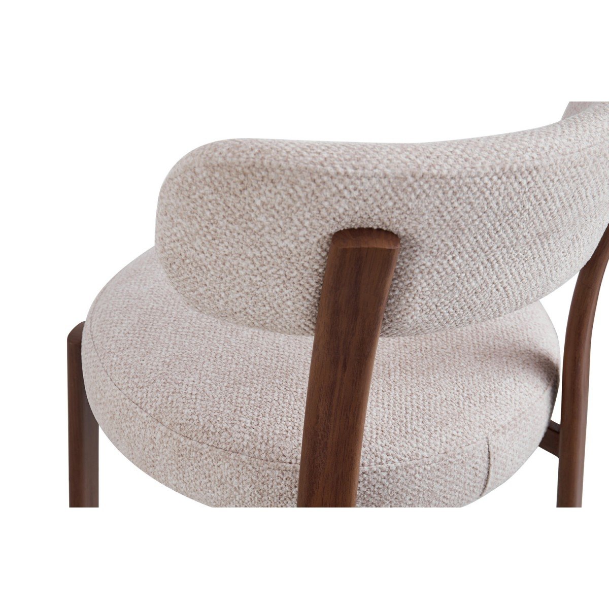 Chair Restaurant Cafe Bar And Horeca - CANNAS Beige / Walnut-colored leg Chair Restaurant Cafe Bar And Horeca - CANNAS Beige / Walnut-colored leg