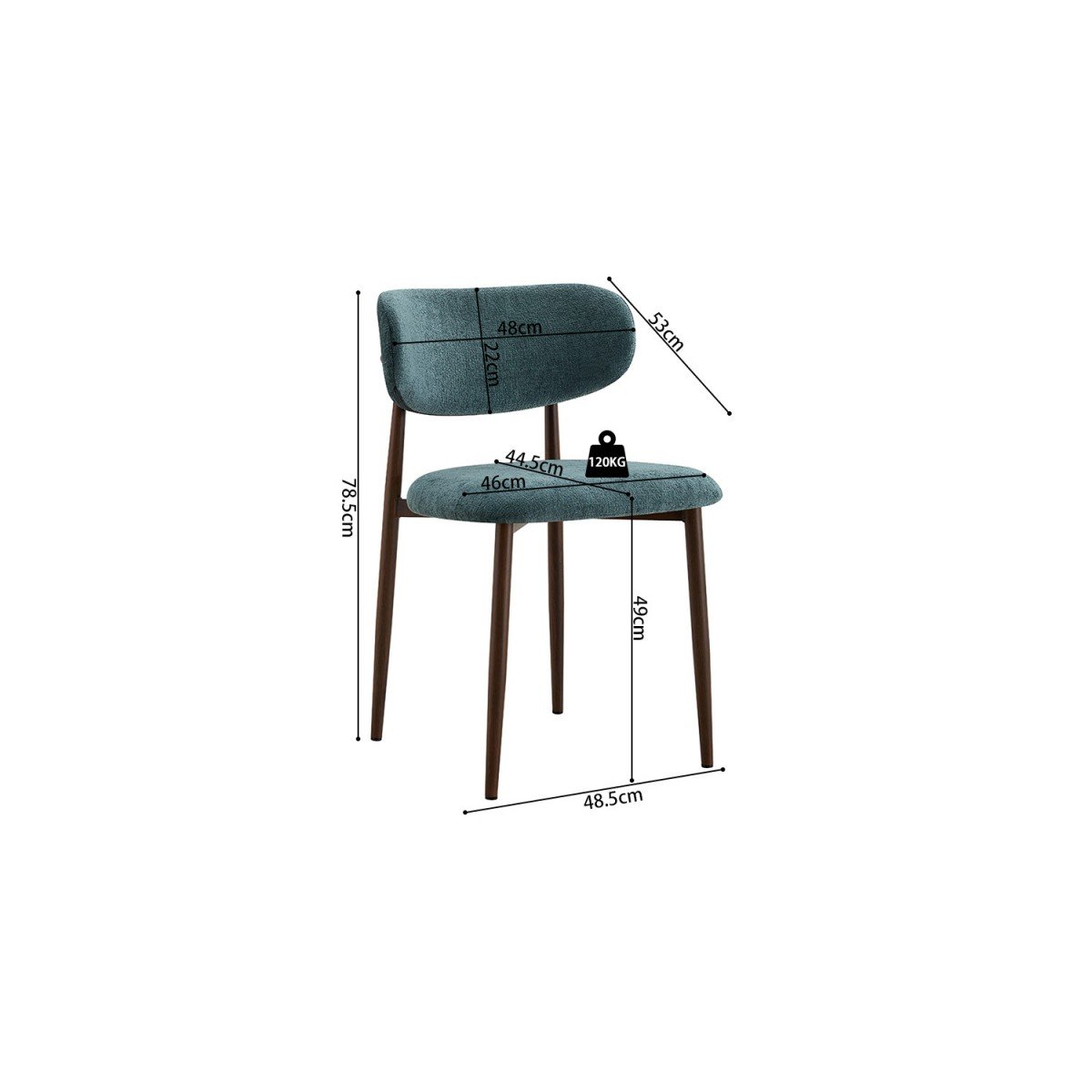 Chaise Restaurant Cafe Bar Et Horeca - CARMEN Bleu Vert