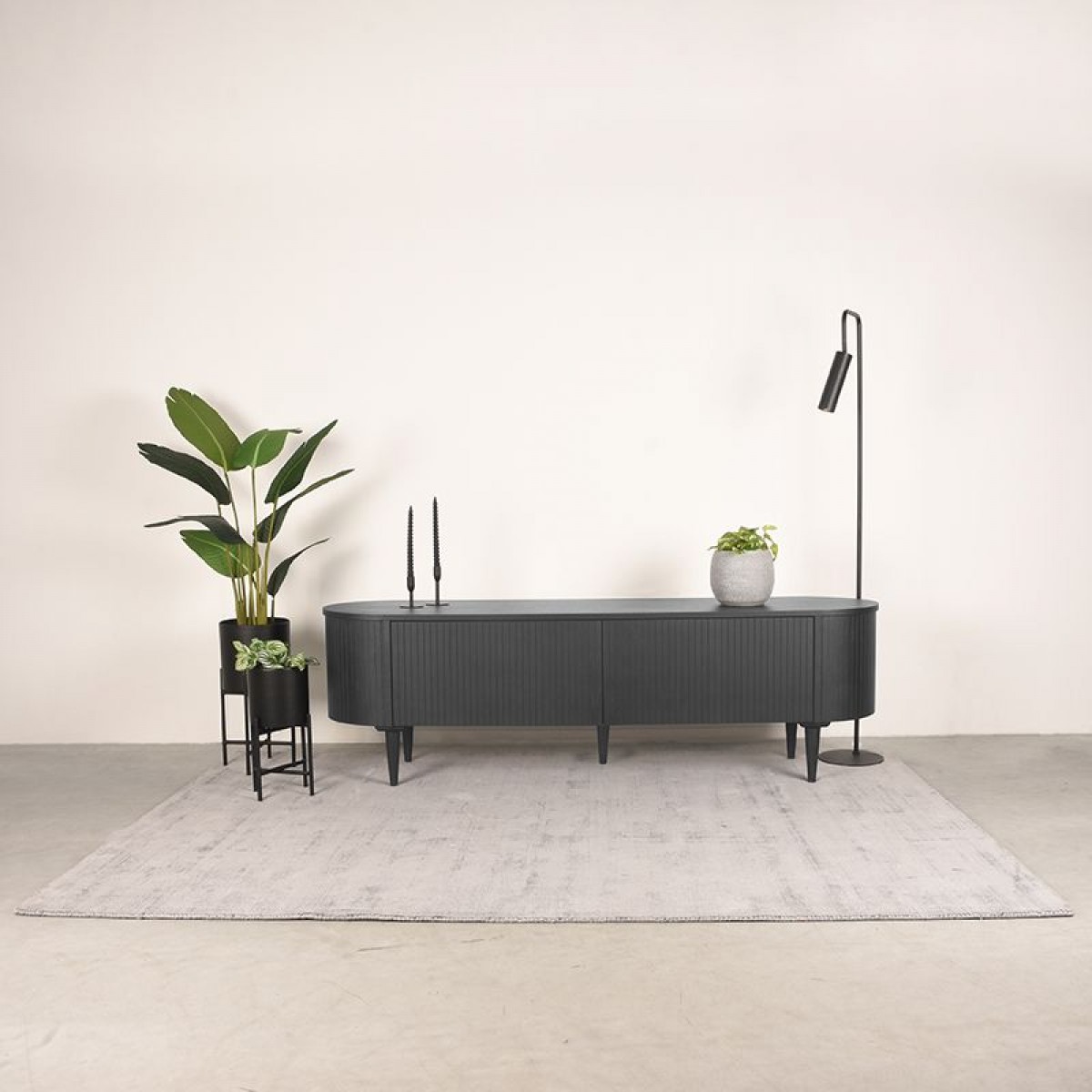Tv-Meubel Besta Zwart Eiken 180 cm
