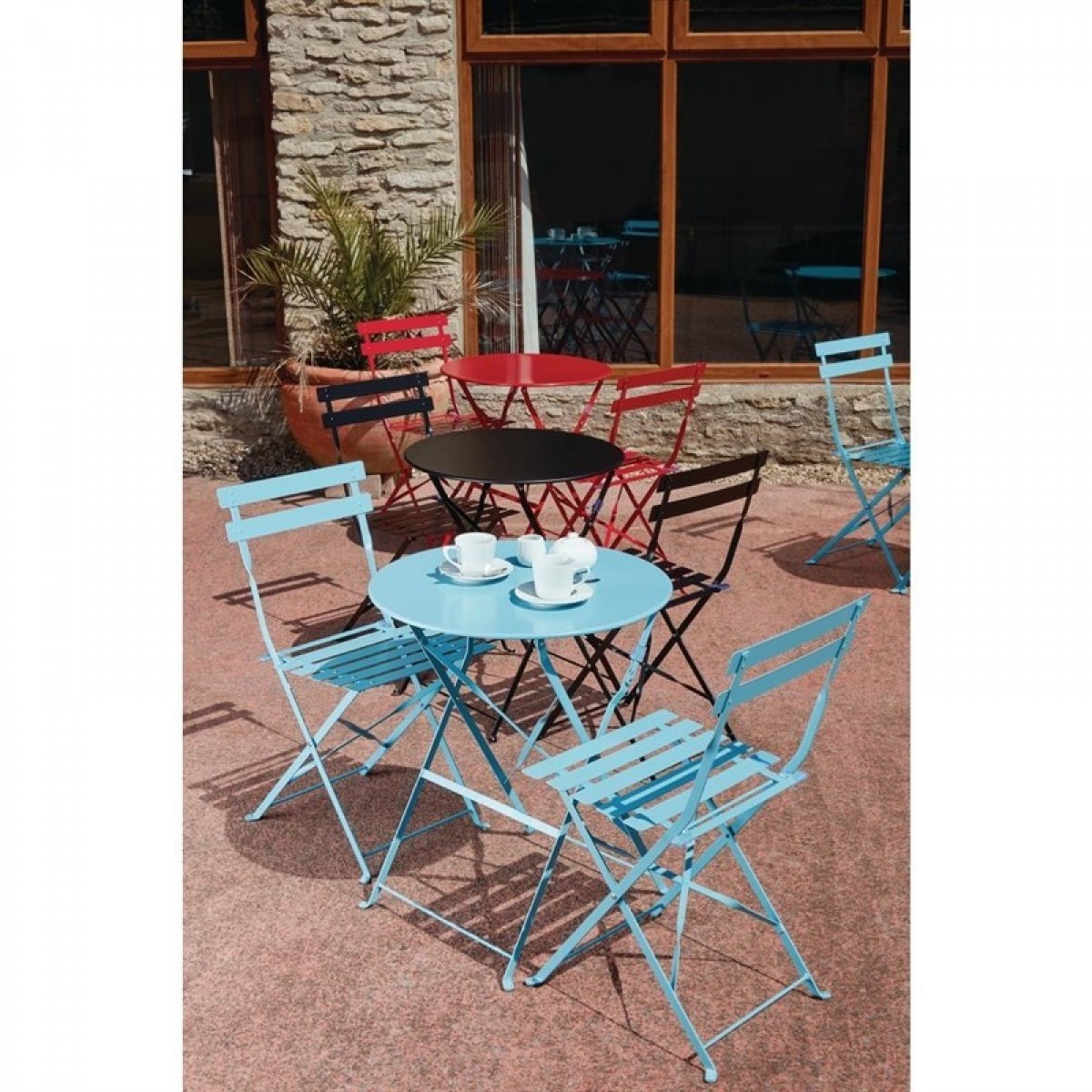 TABLE DE TERRASSE ACIER ROUGE 595MM - MBL-GH560 TABLE DE TERRASSE ACIER ROUGE 595MM - MBL-GH560