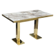 Table Restaurant Café Bar Et Horeca - MARBRE BLANC-D4-70X120 + A405 OR - 36MM Table Restaurant Café Bar Et Horeca - MARBRE BLANC-D4-70X120 + A405 OR - 36MM