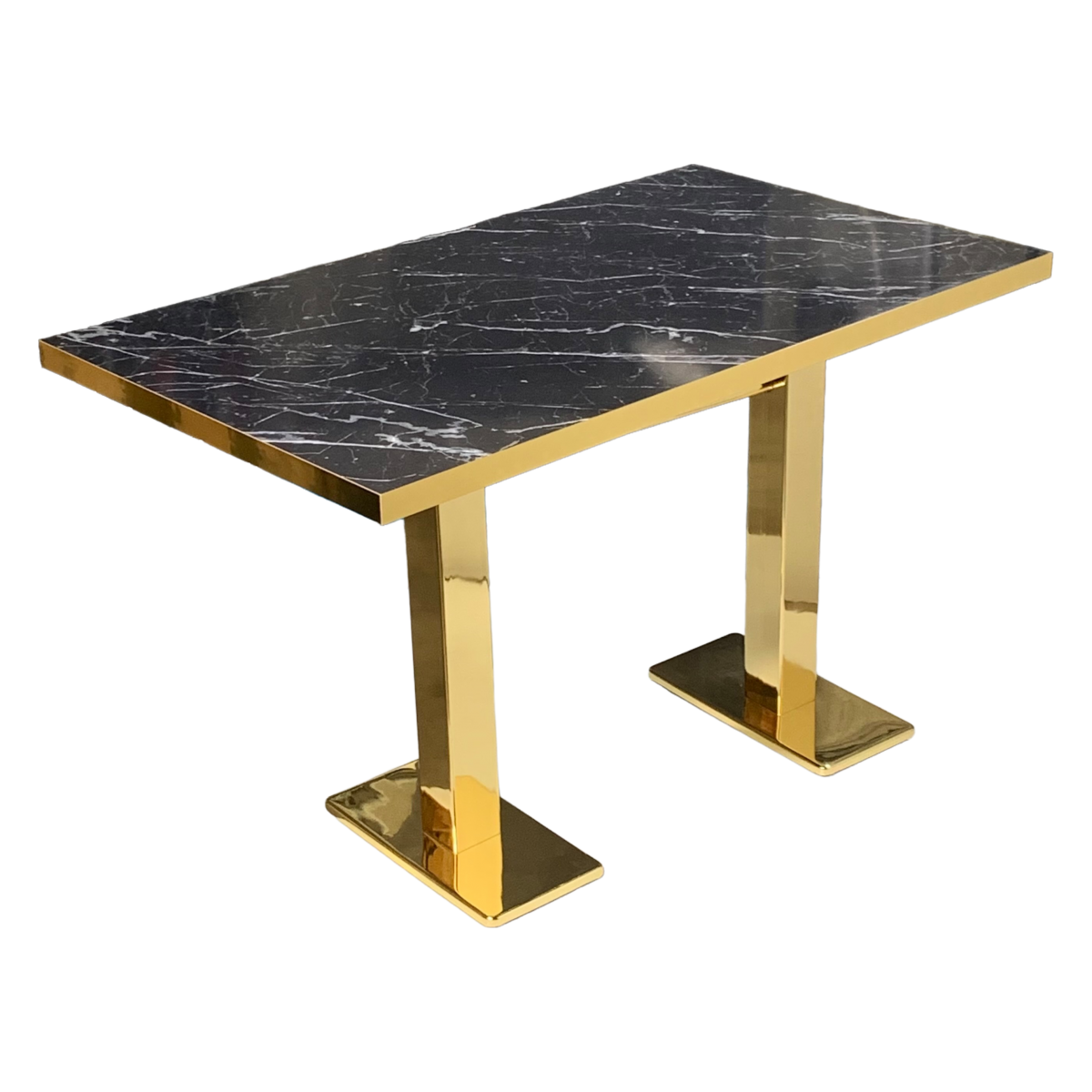 Table Restaurant Cafe Bar And Horeca - MARBRE OR-D4-70X120 + A405 OR - 36MM Table Restaurant Cafe Bar And Horeca - MARBRE OR-D4-70X120 + A405 OR - 36MM