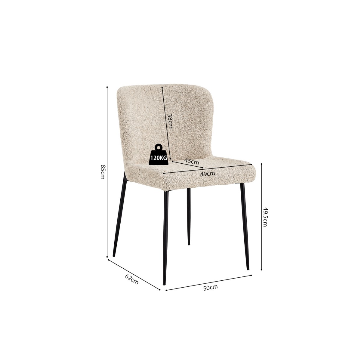 Stuhl Restaurant Cafe Bar Und Horeca - Sahra Bouclé Beige Stuhl Restaurant Cafe Bar Und Horeca - Sahra Bouclé Beige