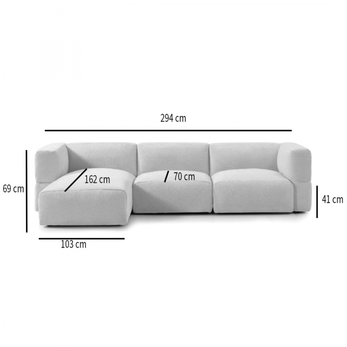 Corner Sofa 3-seater Karl Taupe