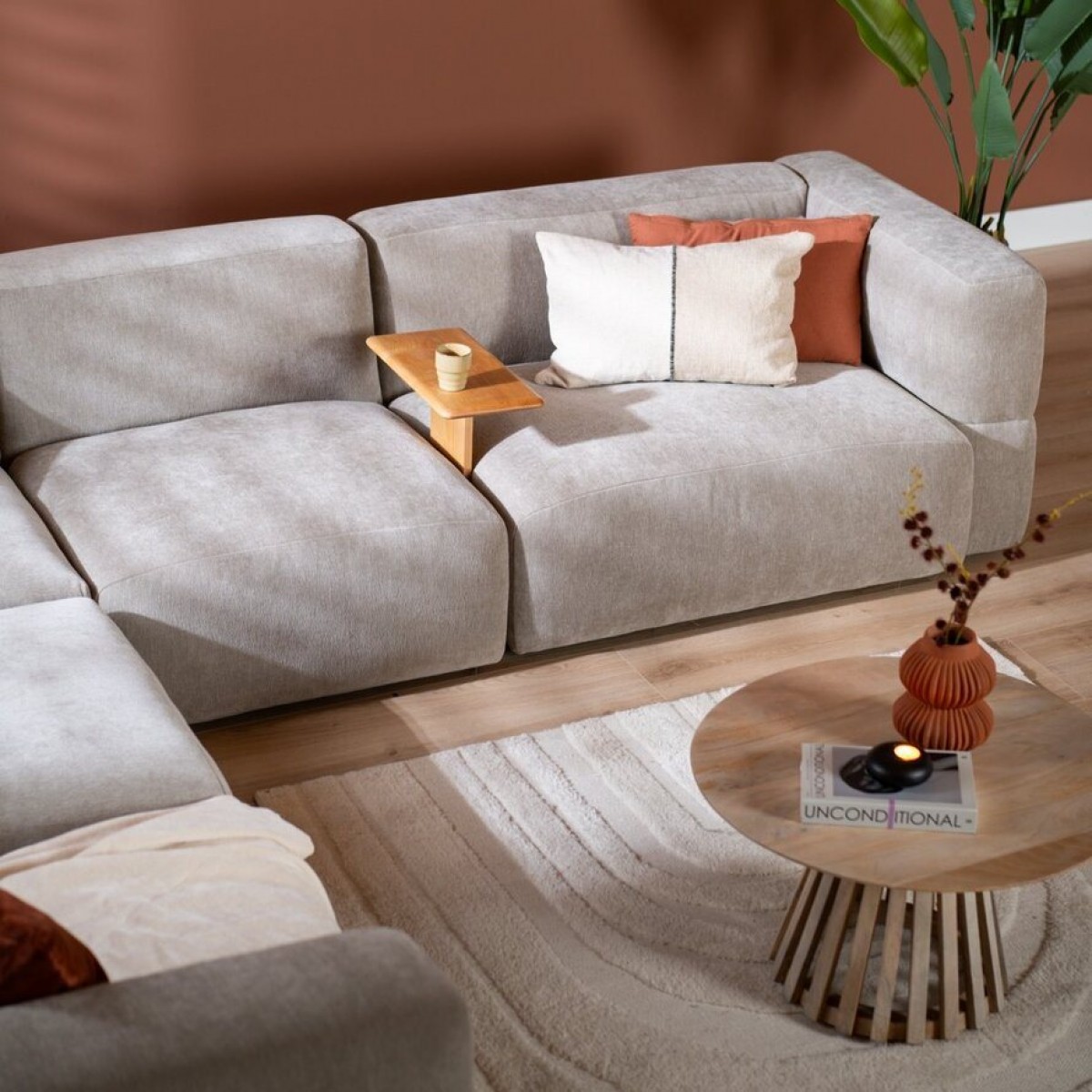 Canapé D'angle 6 Places Karl Taupe Canapé D'angle 6 Places Karl Taupe