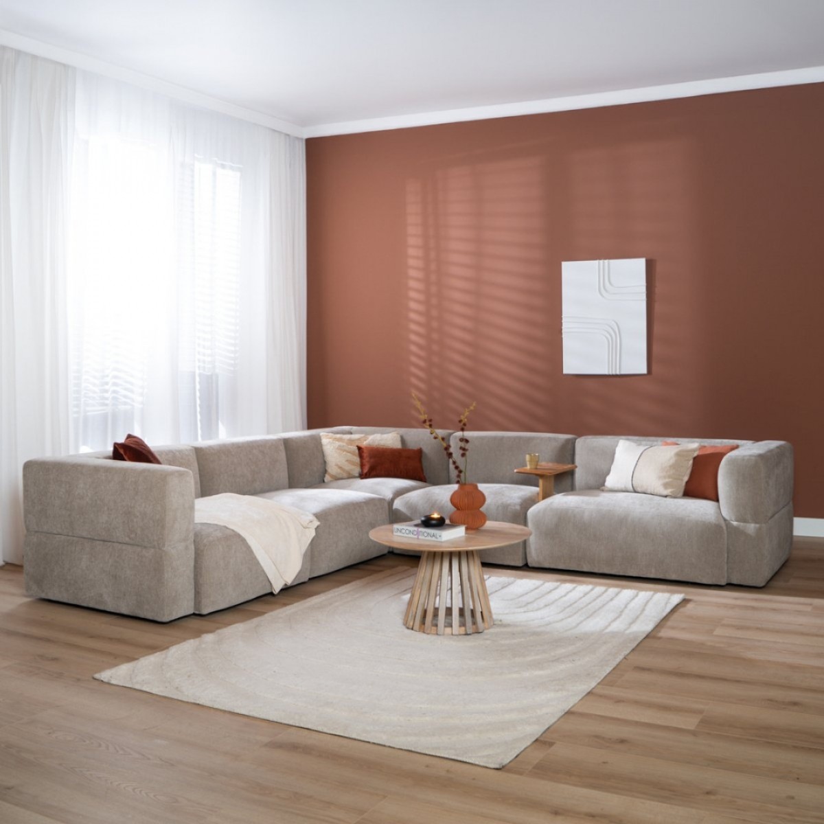 Canapé D'angle 6 Places Karl Taupe Canapé D'angle 6 Places Karl Taupe