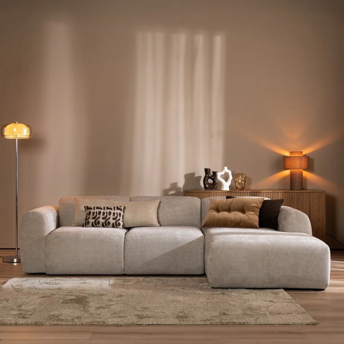 Ecksofa Rechts Meline Taupe