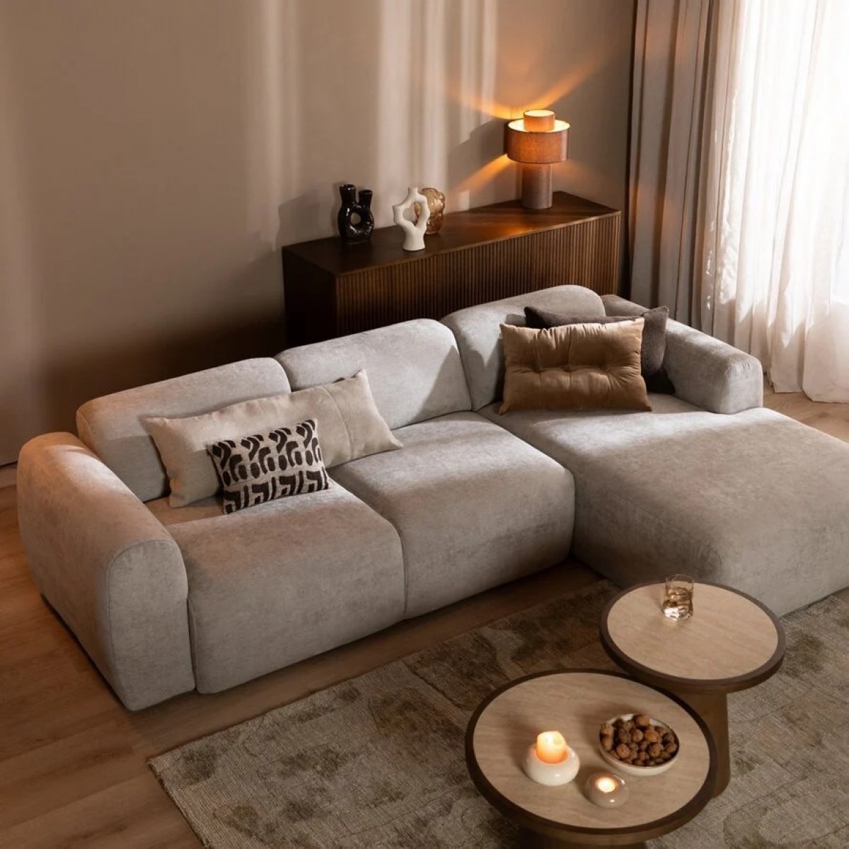 Ecksofa Rechts Meline Taupe