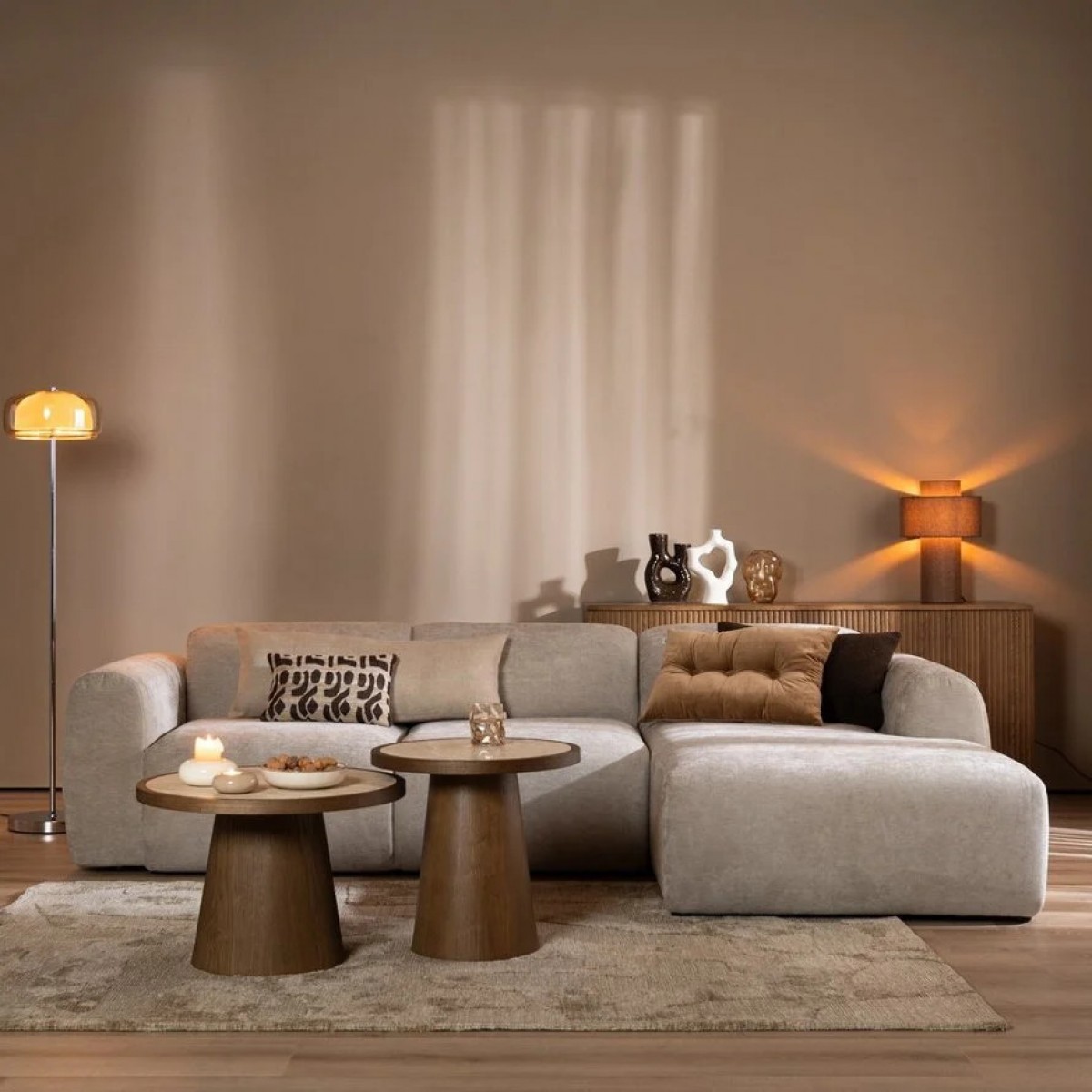 Ecksofa Rechts Meline Taupe