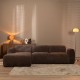 Ecksofa Links Meline Chenille Braun