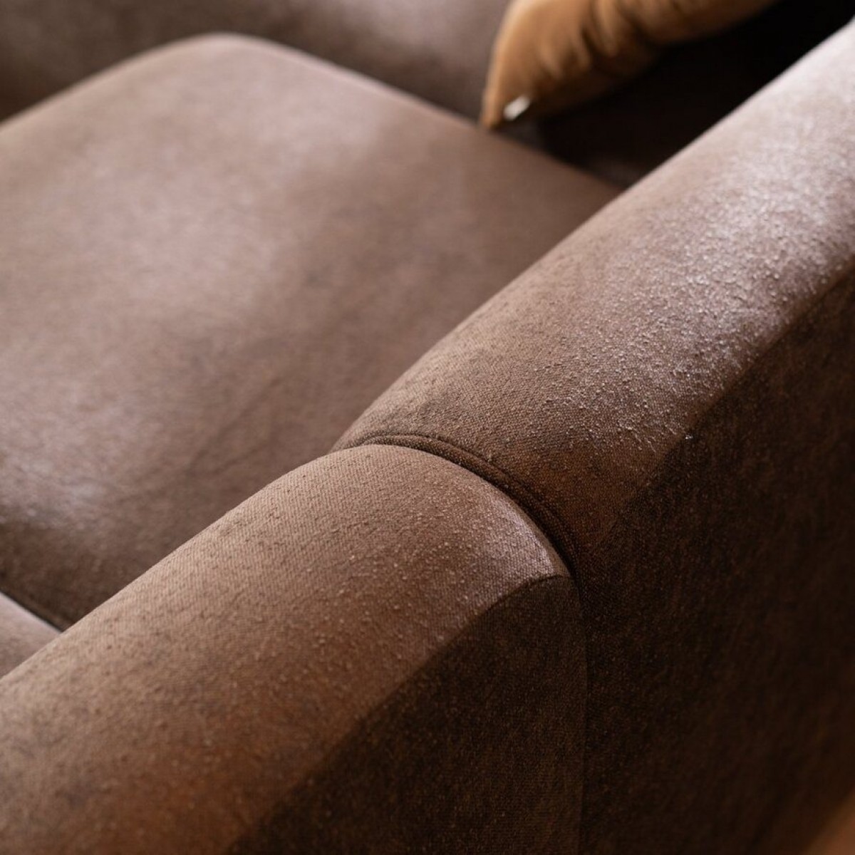 Ecksofa Links Meline Chenille Braun