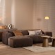 Ecksofa Links Meline Chenille Braun