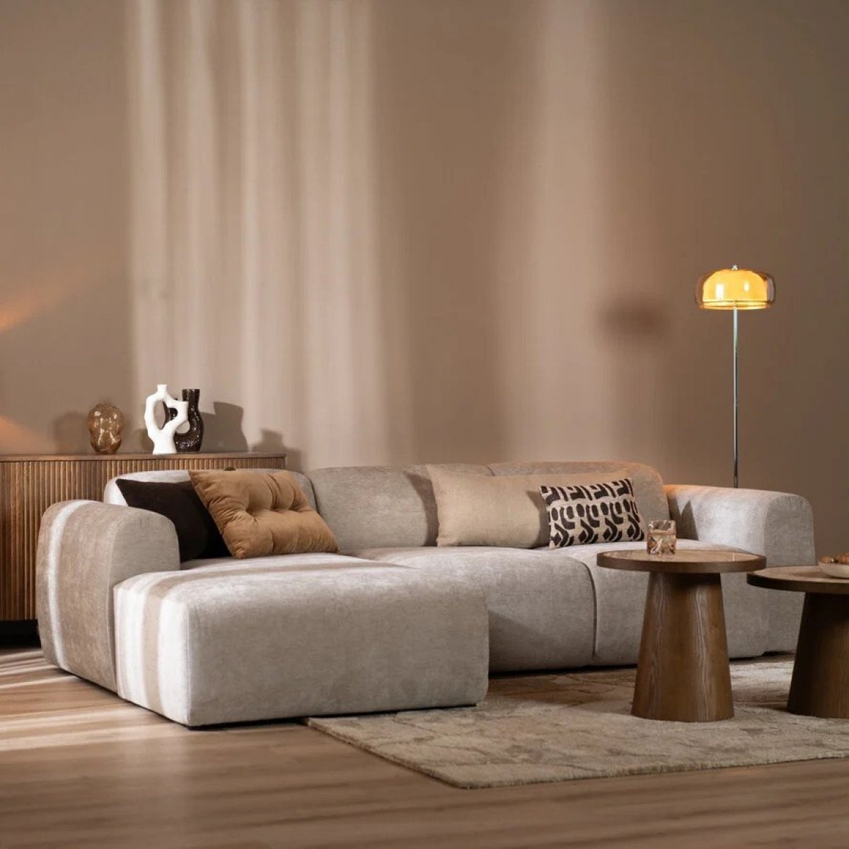 Ecksofa Links Meline Taupe
