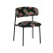 Chaise Restaurant Cafe Bar Et Horeca - Ferry Velours vert chasseur | Imprimé flamant rose