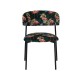 Chaise Restaurant Cafe Bar Et Horeca - Ferry Velours vert chasseur | Imprimé flamant rose