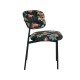 Chaise Restaurant Cafe Bar Et Horeca - Ferry Velours vert chasseur | Imprimé flamant rose