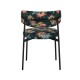 Chaise Restaurant Cafe Bar Et Horeca - Ferry Velours vert chasseur | Imprimé flamant rose