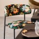 Chaise Restaurant Cafe Bar Et Horeca - Ferry Velours vert chasseur | Imprimé flamant rose
