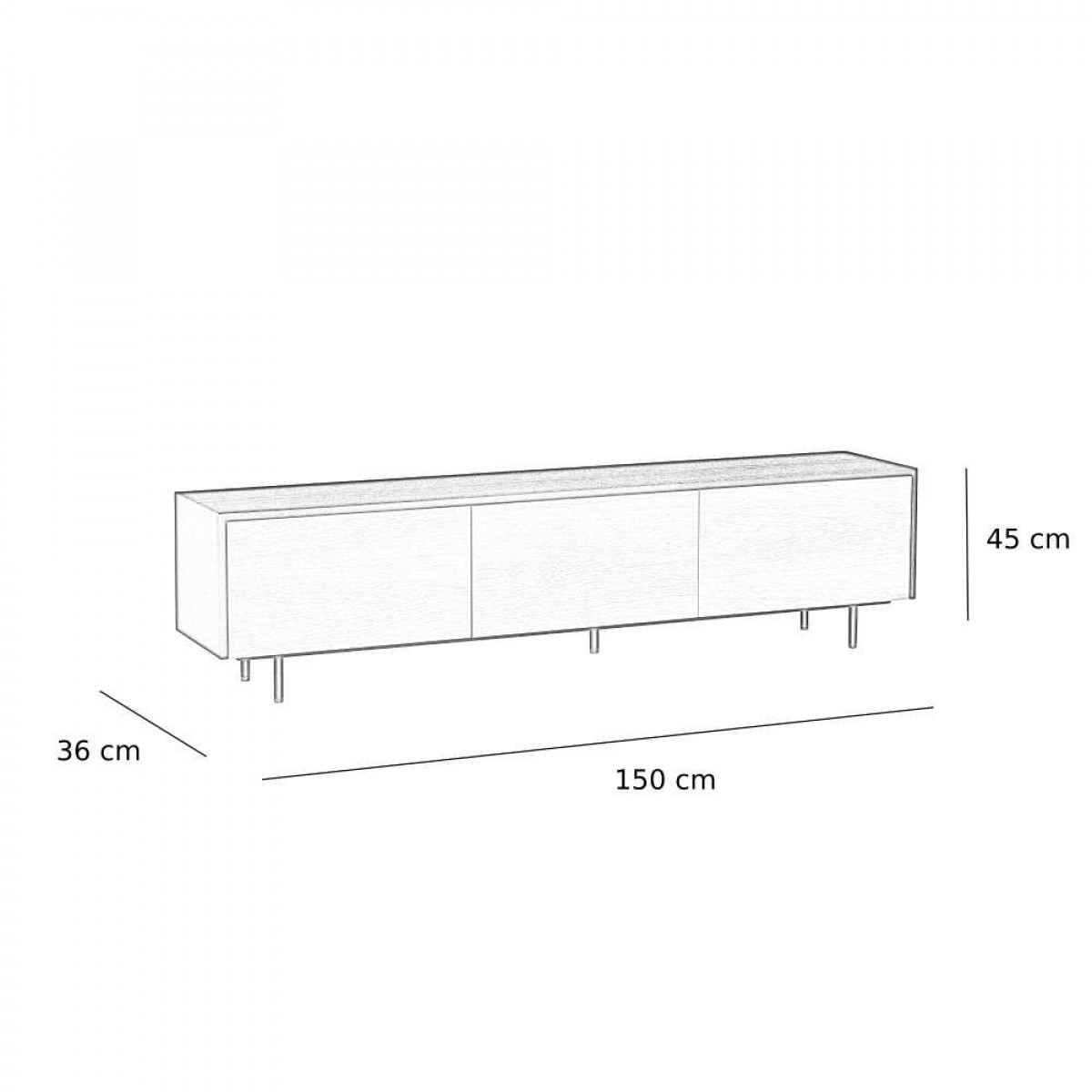 Tv-meubel Avento Rustiek Eiken 150 cm