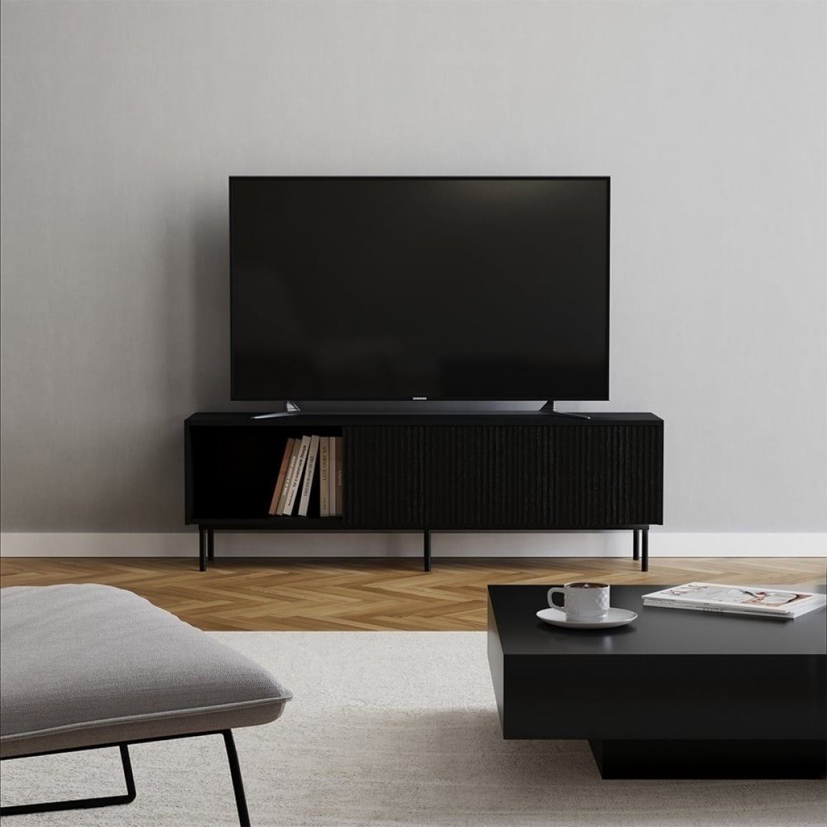 TV-Schrank Linda Schwarz Eiche 150 cm TV-Schrank Linda Schwarz Eiche 150 cm