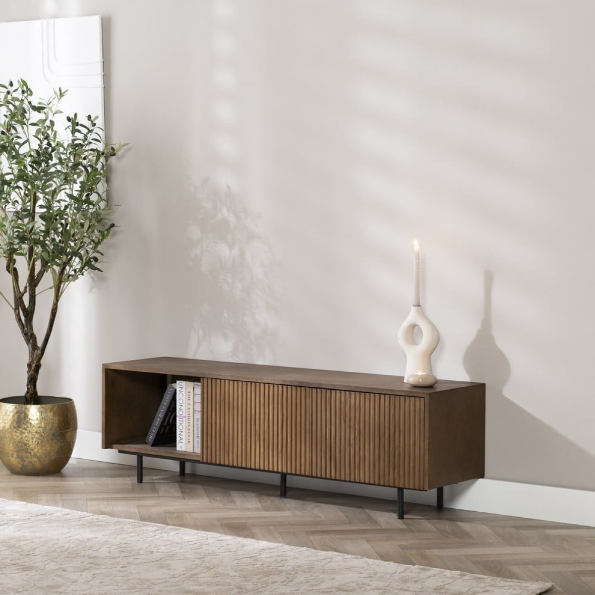 Meuble TV Linda Chêne Rustique 150 cm Meuble TV Linda Chêne Rustique 150 cm